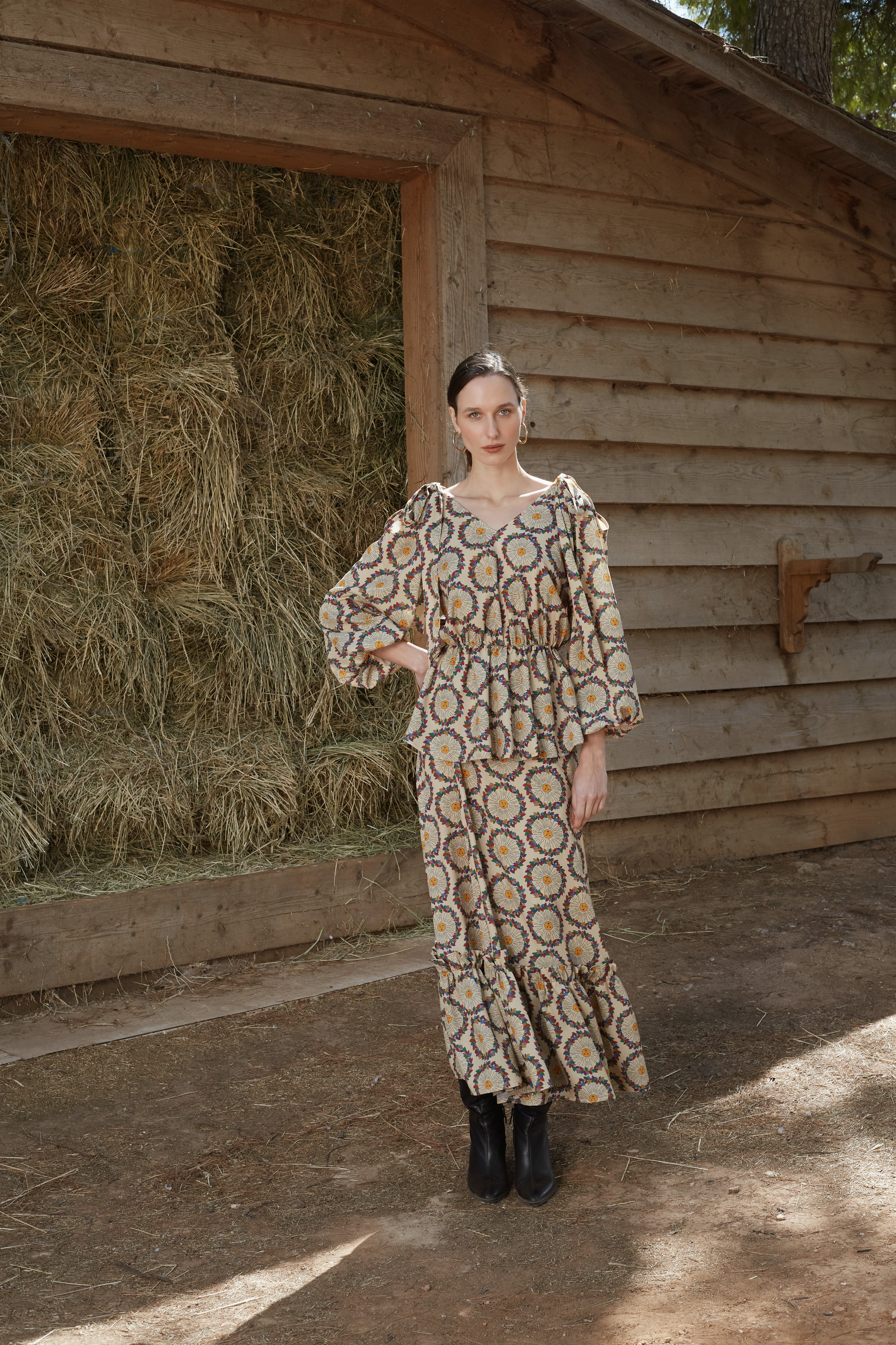 HELLI SKIRT (Helios Beige Print)