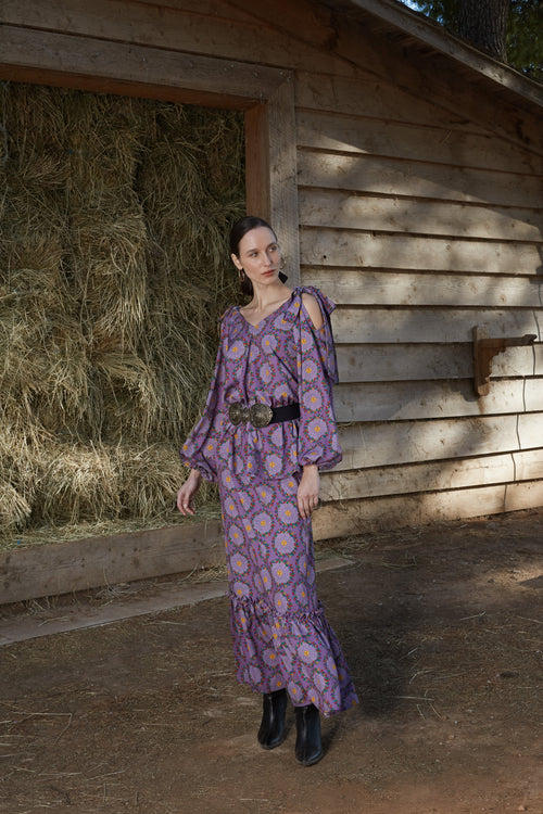 ALOSIS TOP  (Helios Mauve Print)