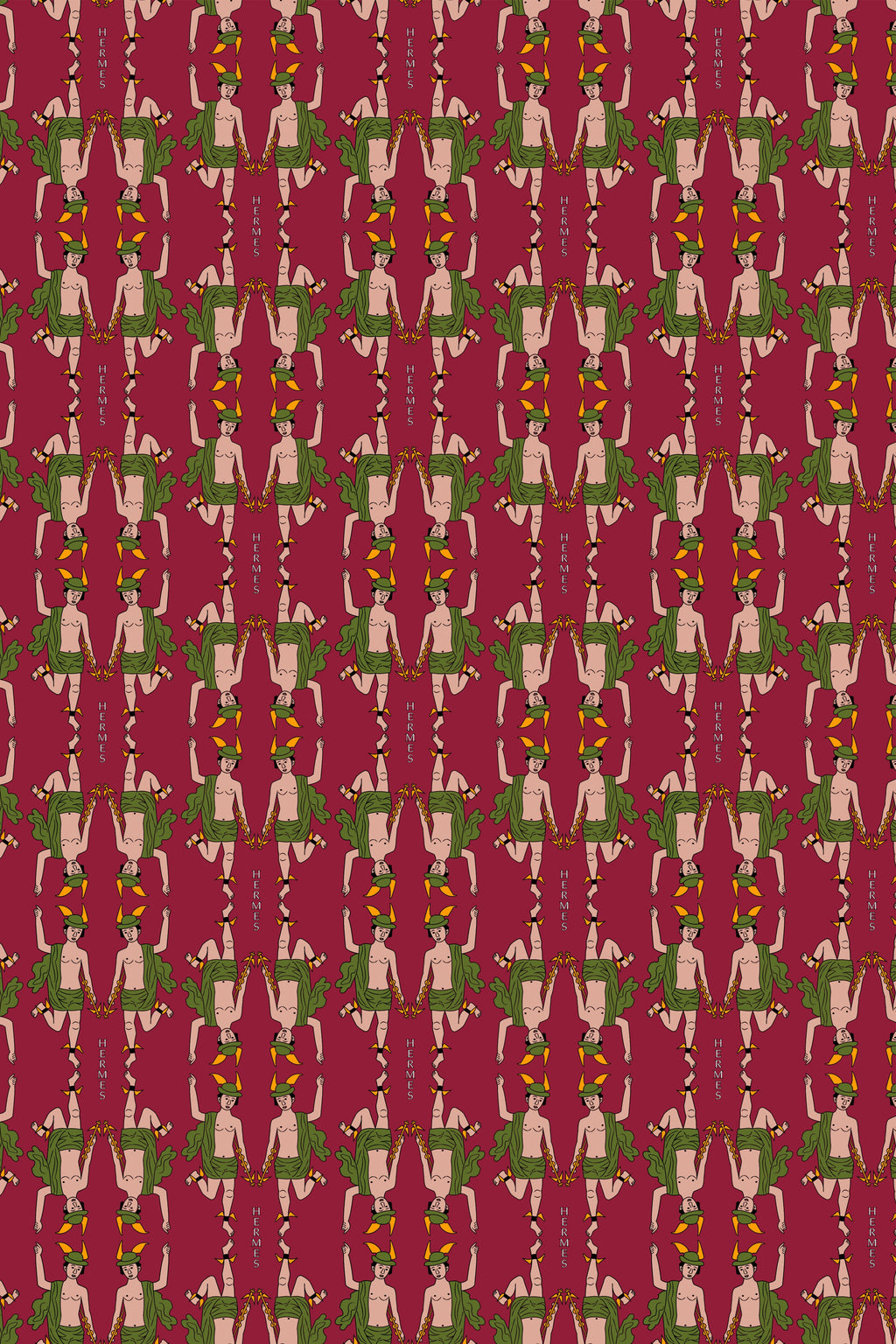 HELIOS DRESS (Hermes Bordeaux Print)