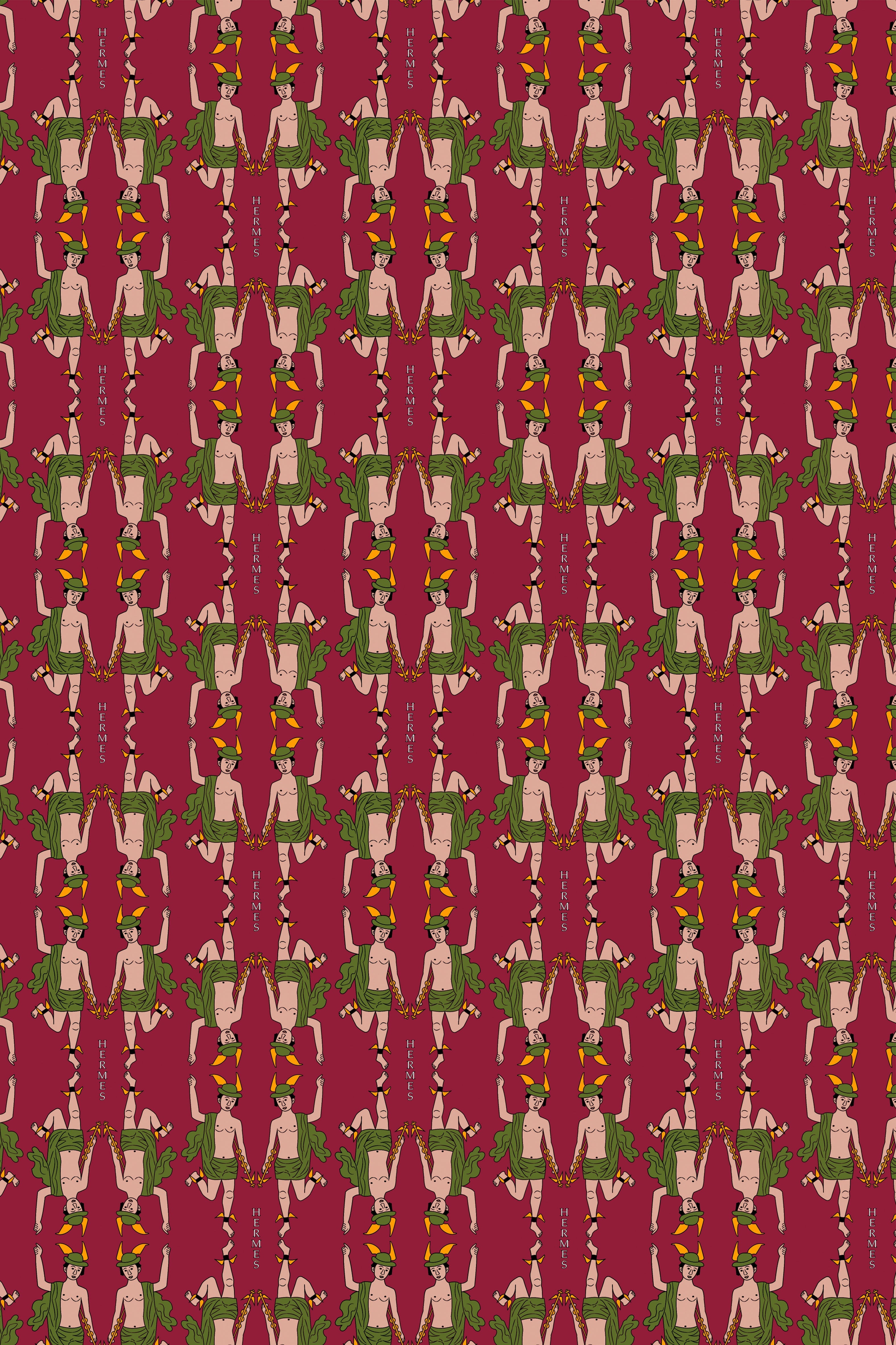 FRIXOS SHIRT (Hermes Bordeaux Print)