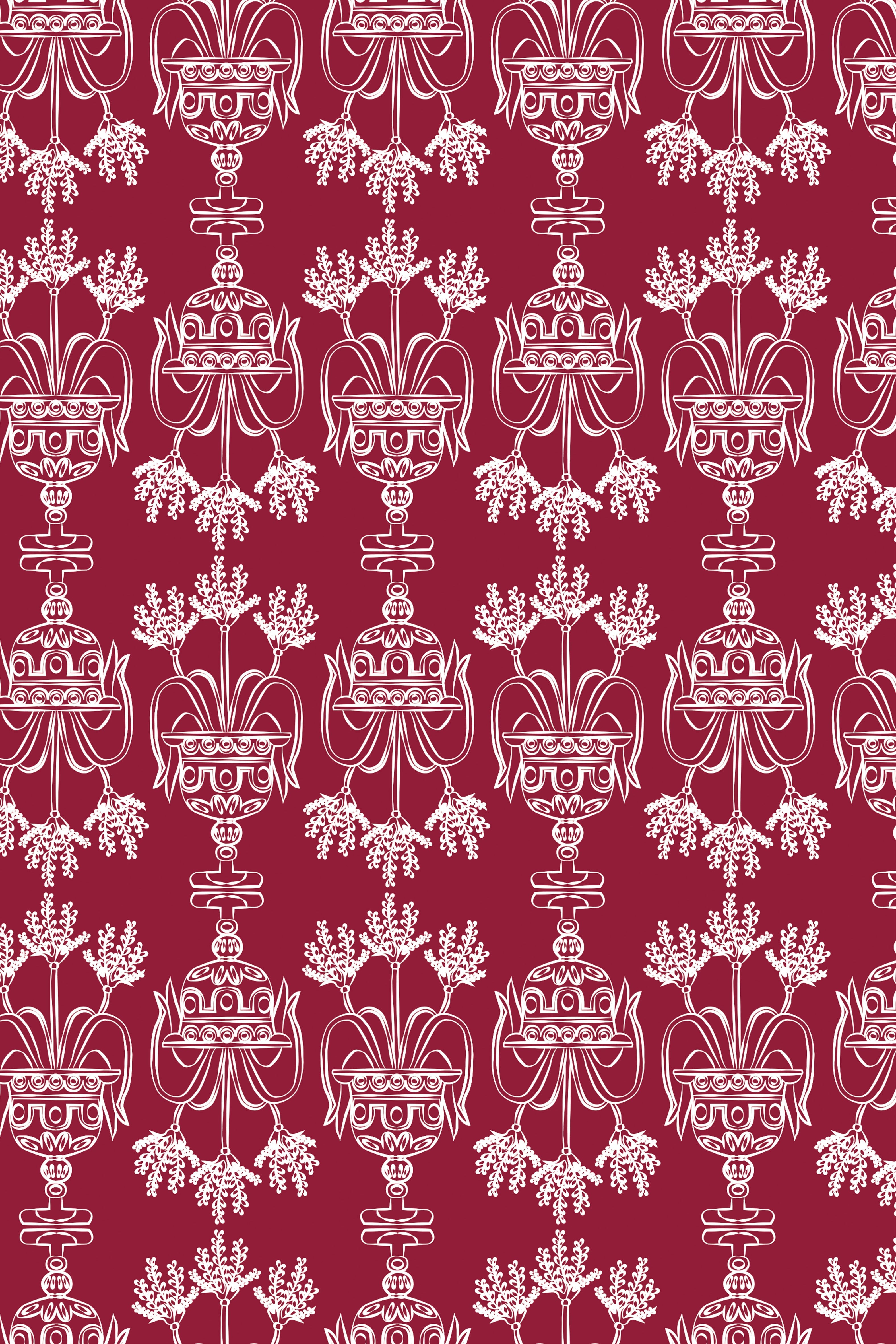 ARETOUSA KIMONO/DRESS (Bordeaux Vase Print)
