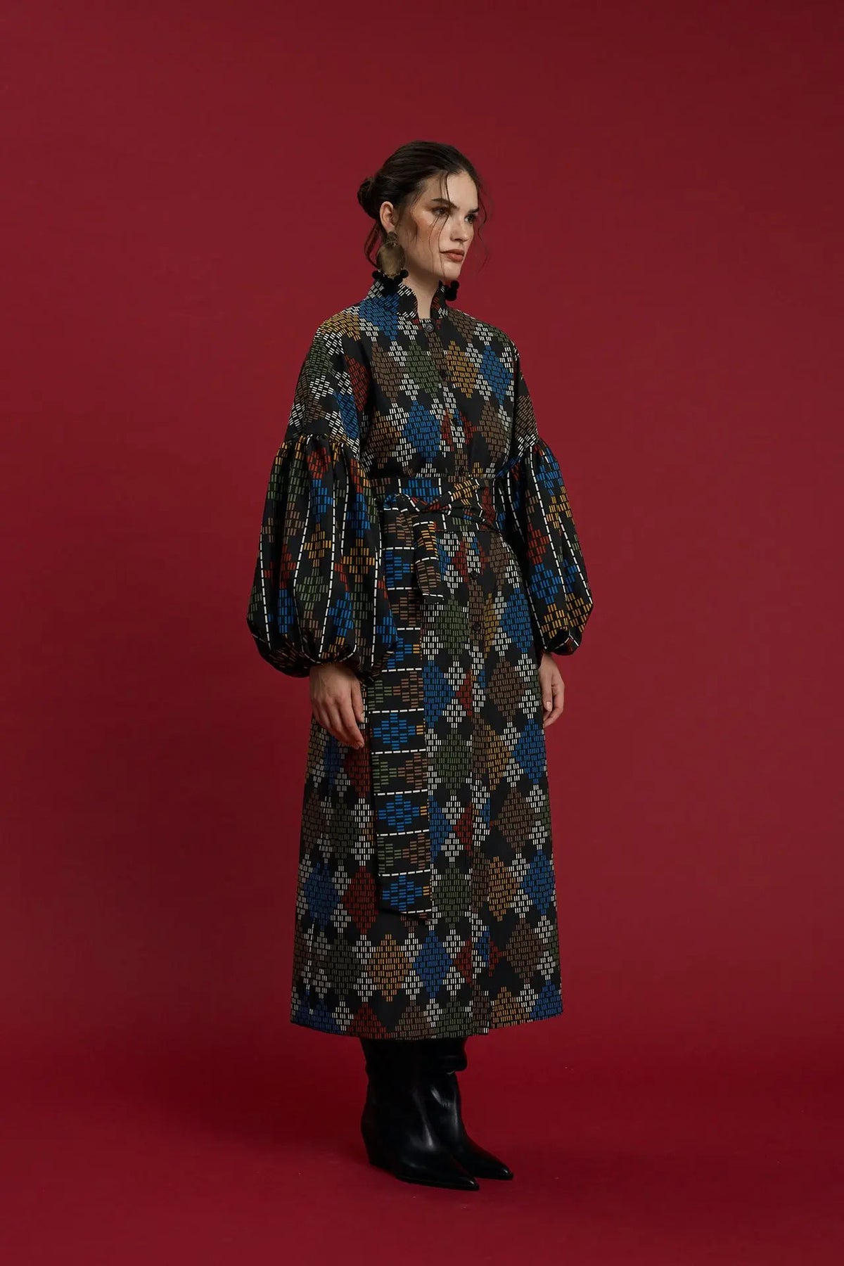 MAXI DRESS/KIMONO ”LARISA" (KASTANIA BLACK PRINT)