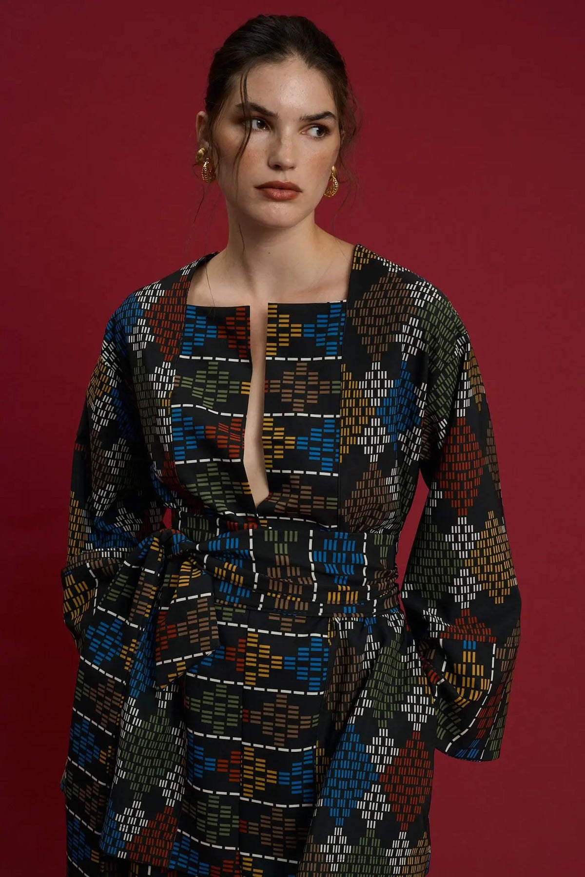 KIMONO  ”RAPSANI" (KASTANIA BLACK PRINT)