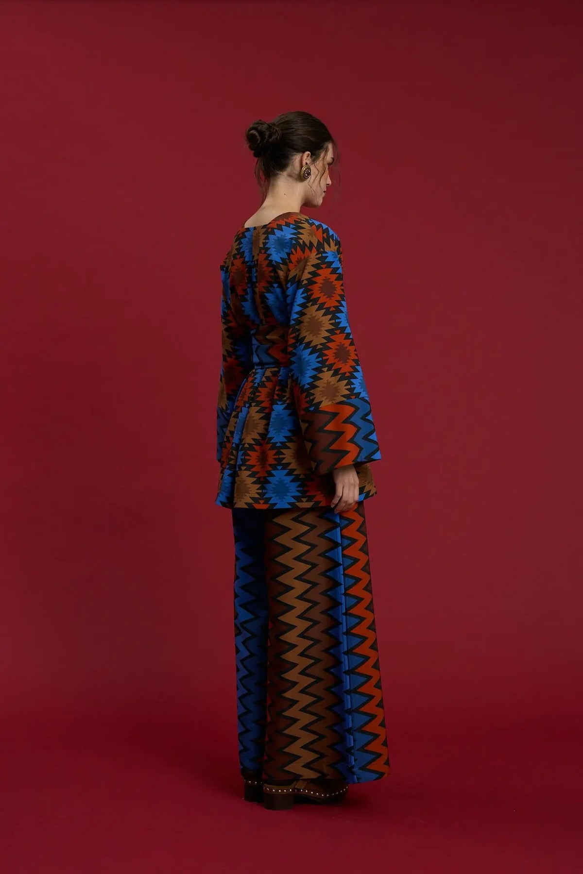 PANTS "THISANOS" (LAFKOS CHEVRON BLACK PRINT)
