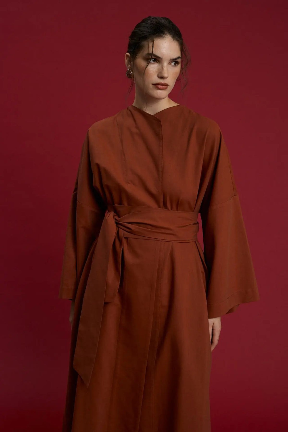 KIMONO/OVERCOAT "THISANOS" (BROWN)