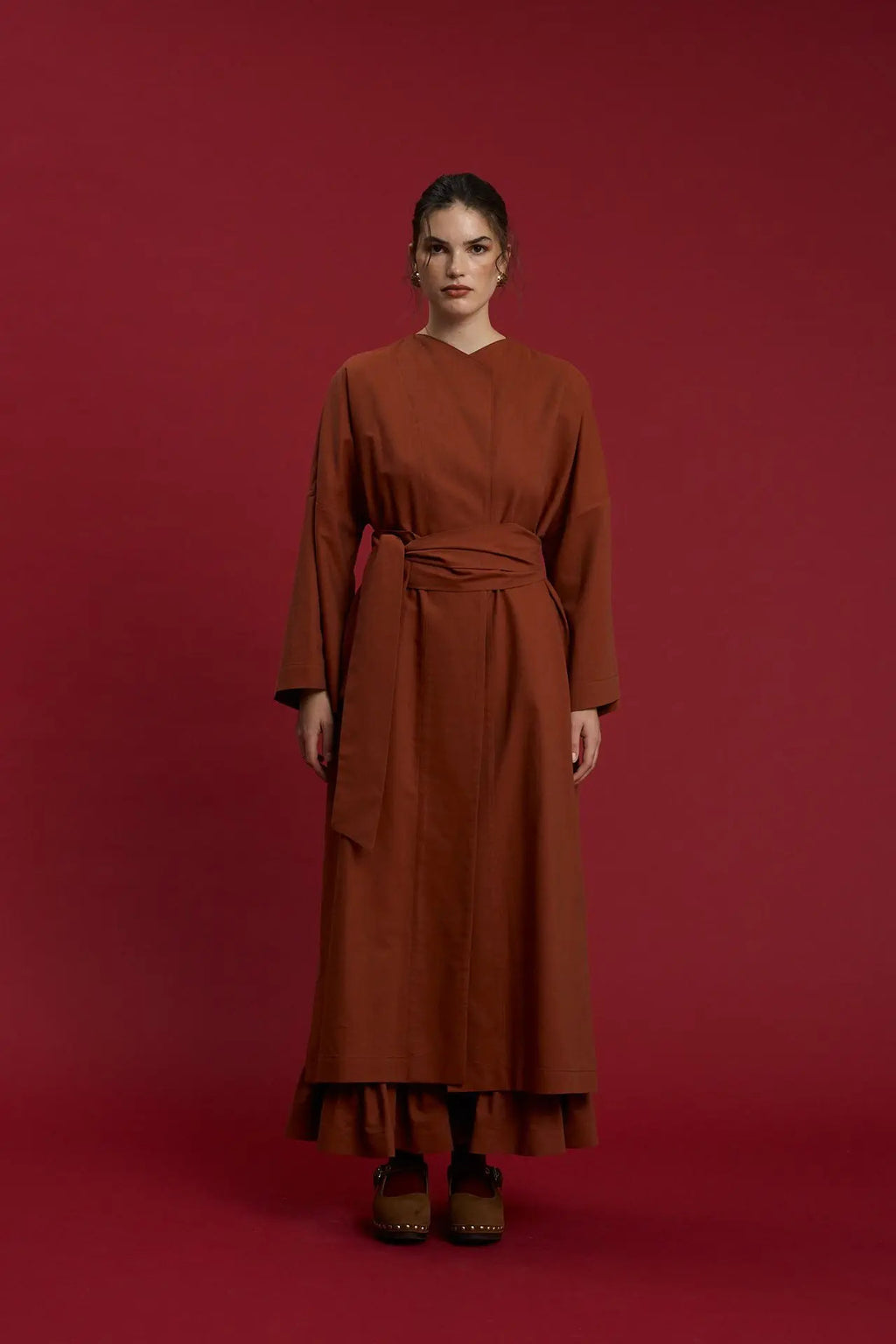 KIMONO/OVERCOAT "THISANOS" (BROWN)