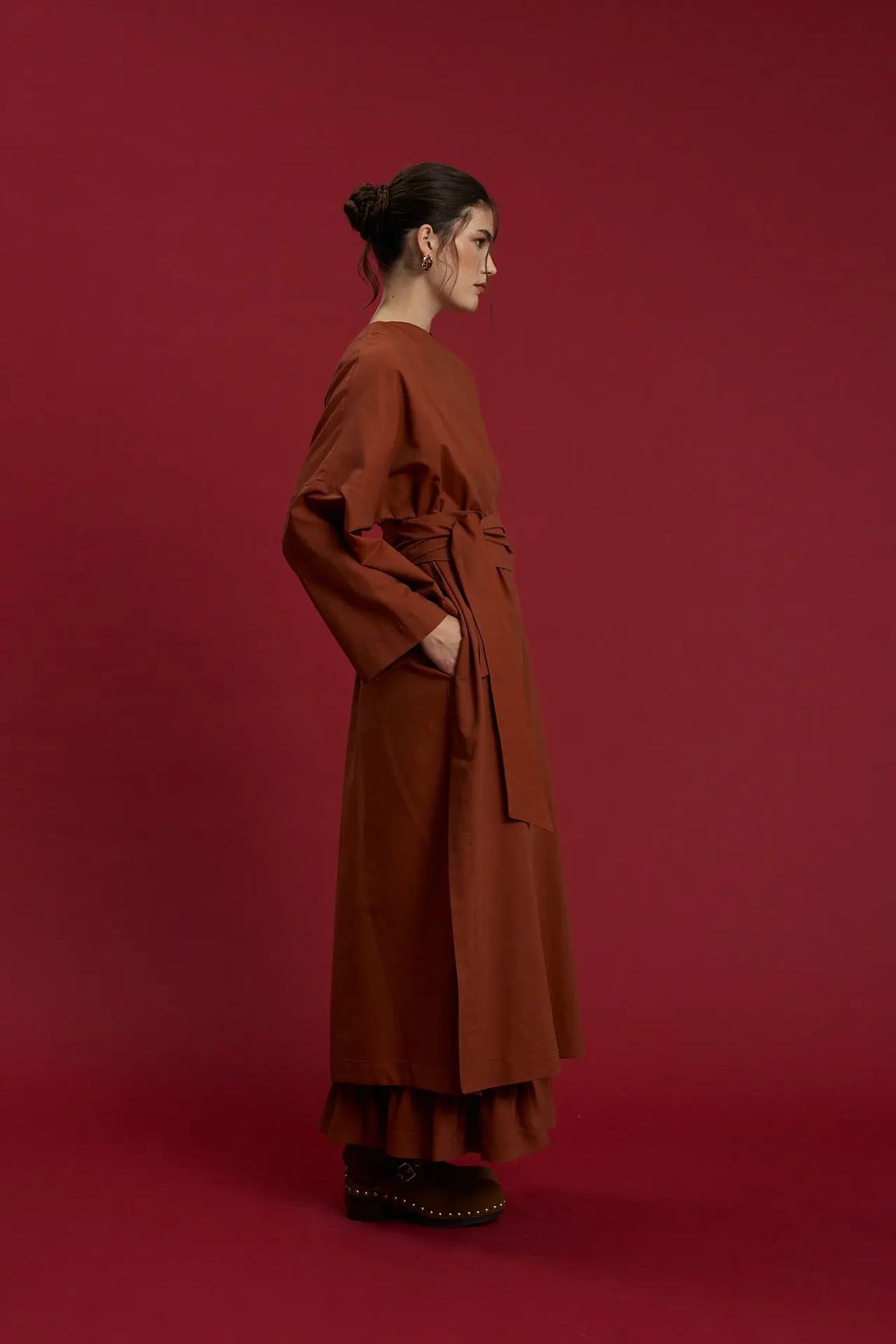 KIMONO/OVERCOAT "THISANOS" (BROWN)