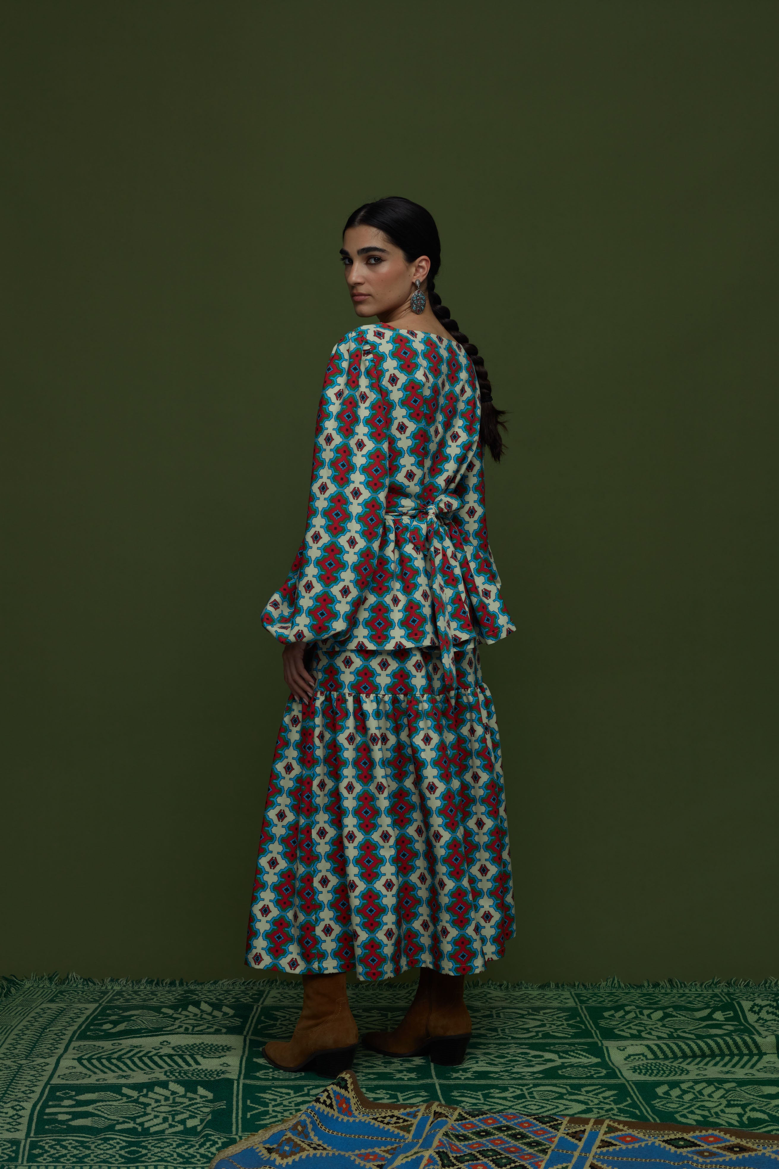 ARGALIOS SKIRT (PERA MELANA BEIGE PRINT)
