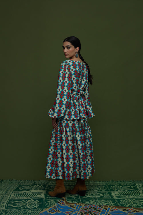 ARGALIOS SKIRT (PERA MELANA BEIGE PRINT)