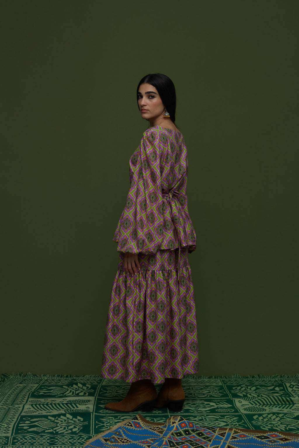 ARGALIOS TOP (TYROS OLIVE PRINT)